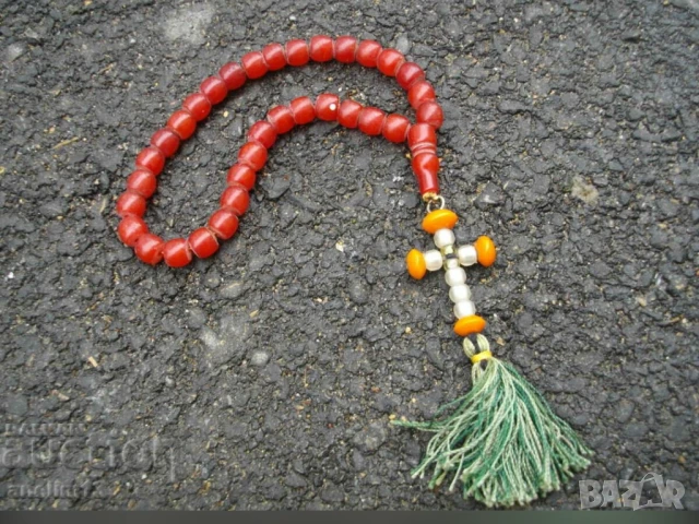 Старинна православна християнска броеница с Кръст Исус Христос религия