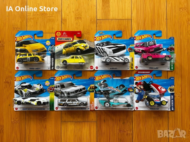 Hot Wheels Renault Espace F1; Citroen 2CV; Peugeot 9X8; Volvo; Madfast