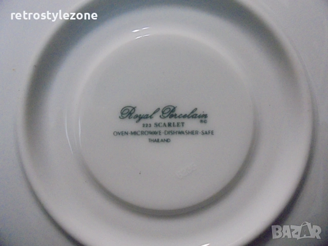№ 8496  Колекционерска порцеланова чашка с чинийка Royal Porcelain – серия SCARLET , снимка 4 - Други ценни предмети - 53471092