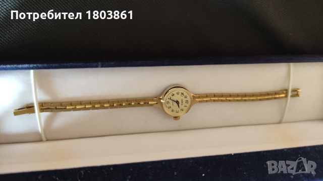 Чайка руски позлатен дамски ръчен часовник механичен 17 камъка , снимка 2 - Дамски - 44943604
