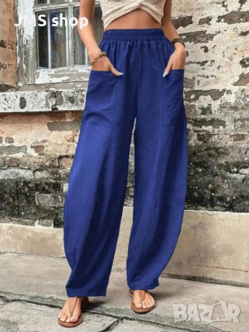 Дамски улични ежедневни едноцветни панталони с цял джоб и пачуърк, 11цвята , снимка 9 - Панталони - 45716612