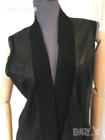 Jet Set елегантен елек естествена кожа S, снимка 5 - Елеци - 52867271