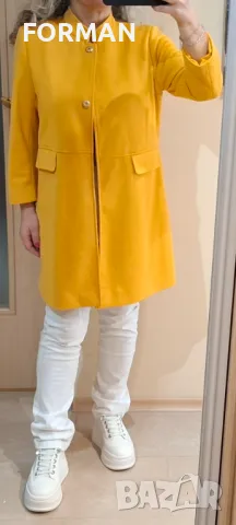 Удължено сако в слънчев жълт цвят, снимка 2 - Сака - 49651761