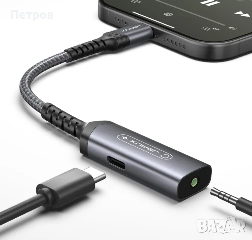 JSAUX USB C адаптер за слушалки и зареждане, адаптер от Туре-С към 3.5 мм жак, снимка 4 - USB кабели - 50716768