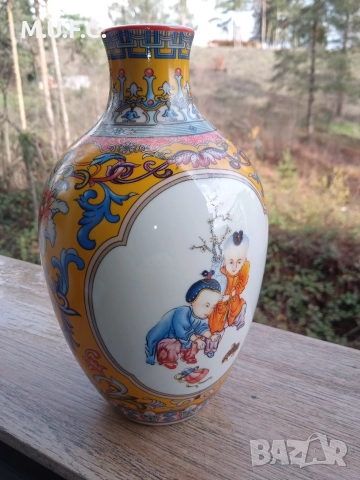 Винтидж Ръчно рисувана Китайска ваза., снимка 2 - Антикварни и старинни предмети - 52591619