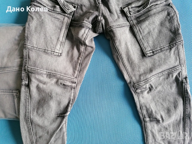 Мъжки Slim Cargo Jeans [H&M] [Размер: 28/30] [Цвят: Сив], снимка 6 - Дънки - 53882791