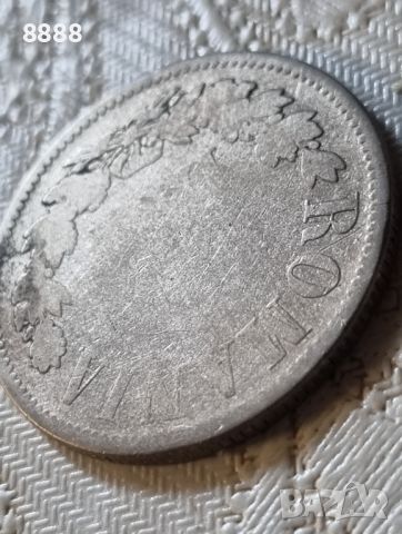Сребърна монета 2 LEI 1872 Кралство Румъния , снимка 6 - Нумизматика и бонистика - 45768433