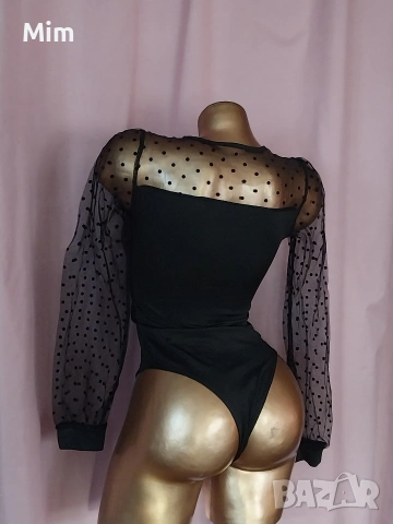 XS/S Черно боди с дълъг ръкав , снимка 4 - Блузи с дълъг ръкав и пуловери - 53867989