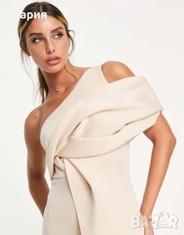 Нова дамска рокля ASOS, тип неопрен, екрю, снимка 4 - Рокли - 49749789