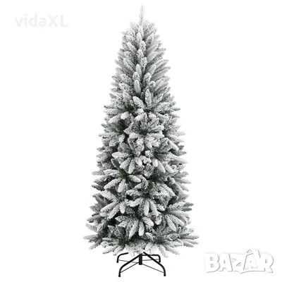 vidaXL Изкуствена коледна елха с флокиран сняг, 120 см, PVC и PE(SKU:345188), снимка 2 - Декорация за дома - 48344492