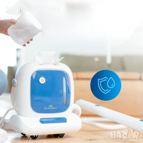 Мощна парочистачка Alanberg 1500 W – готова за работа за 15 секунди, 6 нива на пара, резервоар