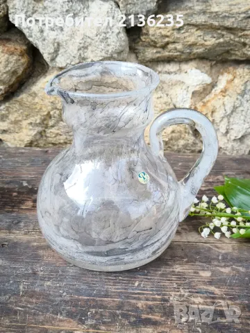 Мраморно стъкло – кана Peill Germany и ваза Herner Glas, снимка 13 - Антикварни и старинни предмети - 50186381