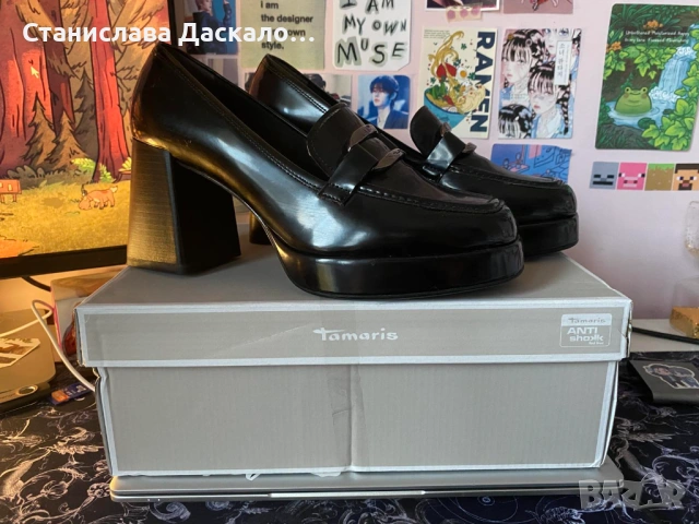 Дамски обувки Tamaris Touch it - черни, снимка 2 - Дамски обувки на ток - 53316462