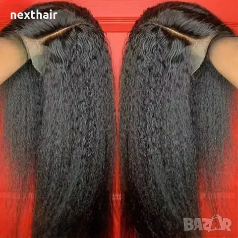 Yaki Kinky дълга черна перука с дантела лейс фронт , снимка 11 - Аксесоари за коса - 49863976