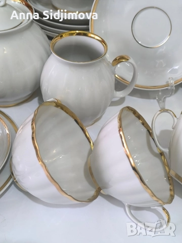 Руски порцелан сервиз за чай Дулево , снимка 3 - Сервизи - 51706282