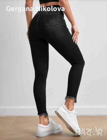 Дамско черно дънки, снимка 2 - Дънки - 53011571