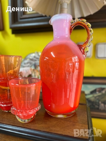 Огнено чудо от СССР В оригинал е с 4 чаши и е комплект , снимка 4 - Сервизи - 52634522