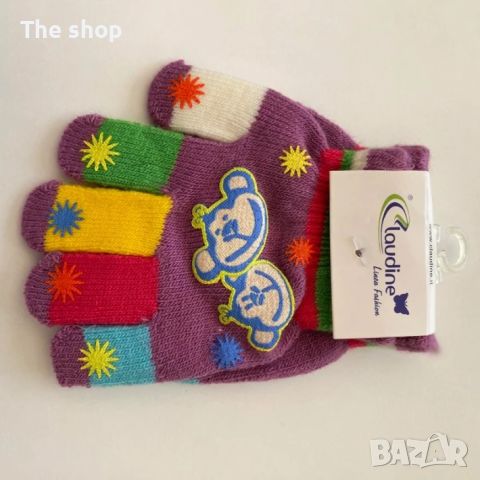 Детски ръкавички Маймунка, лилави, 3-5 год. (004), снимка 1 - Шапки, шалове и ръкавици - 46430429