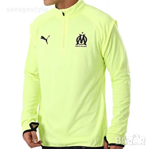 Мъжка блуза PUMA x Olympique de Marseille WarmUp Training Top Green, снимка 1 - Блузи - 47701599