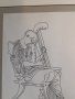Евгений Босяцки,рисунка с туш,графика,стара картина,подписана, снимка 2