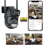 Тройна Външна WI-FI камера с 3 обектива, 12MP, 8х ZOOM, 6K, снимка 2