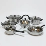 Комплект от 12 части за всяка кухня. 3бр тенджери, тиган, касерола и чайник и капаци, снимка 5