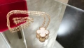Van Cleef & Arpels VCA Rose Gold Mother of Pearl Vintage Alhambra Clover Дамско Колие, снимка 1