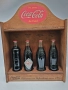 Колекционерска лимитирана дървена витрина  на Coca-Cola с 4 бутилки Кока кола , снимка 1
