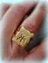 Изработвам по поръчка - Златен пръстен мъжки с буква, злато 14К, снимка 3