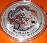 1 oz, Цветен лунар, 2012 - Година на дракона , снимка 3