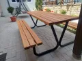 Маси и пейки от масив с метални крака , снимка 3