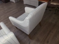 Два броя кремави фотьойли от плат на райета, снимка 10