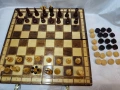 Ръчно изработен комплект шах и дама от дърво, снимка 5