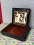 Рисувана стара дървена кутия с огледало за бижута , снимка 2
