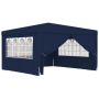 vidaXL Професионална парти шатра със стени 4x4 м синя 90 г/м²（SKU:48526