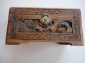 Старинно дървено сандъче ковчеже кутия дърворезба , снимка 6