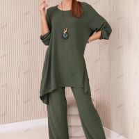 Дамски комплект блуза + панталон с висулка, 3цвята , снимка 12 - Комплекти - 45577088