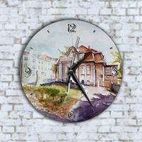 Стенен Часовник - Арт Красива Стара Къща, снимка 1 - Стенни часовници - 45635964