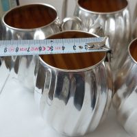 Шест броя чаши (халби)silver plate-вместимост 350 мл.посребрени с вътрешна позлата., снимка 3 - Антикварни и старинни предмети - 45693217