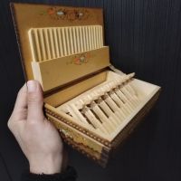 Ръчномизработена старинна кутия за цигари 100%дърво, снимка 2 - Антикварни и старинни предмети - 45121375