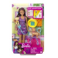 Кукла Barbie® - Осиновителка на 2 кученца Pup Adoption™  HKD86, снимка 1 - Кукли - 45875361