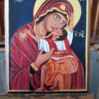 Икона на св. Богородица с Младенеца, снимка 2 - Икони - 41665056