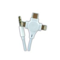 Универсален аудио кабел 3,5 mm към 2 Lightning+Type-C,Bluetooth връзка,AUX RC-008, снимка 3 - USB кабели - 45560878