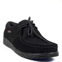 Дамски мокасини с връзки от естествен велур в черно , снимка 2 - Дамски ежедневни обувки - 45445061
