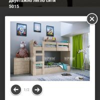 Двуетажно легло , снимка 1 - Мебели за детската стая - 45394787