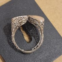 Филигранен  сребърен пръстен четирилистна детелина, снимка 2 - Пръстени - 45585045