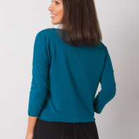 Синя памучна дамска блуза - S размер, снимка 4 - Блузи с дълъг ръкав и пуловери - 44941291