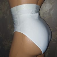 Стягащи безшевни бикини с висока талия в бяло М, снимка 2 - Бельо - 45261532