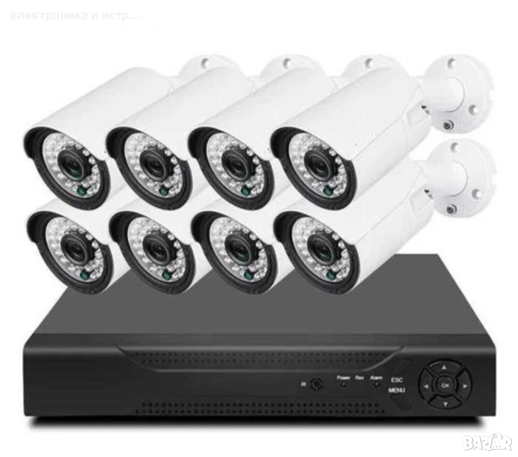 Фабричен пакет с 8 камери и кабели-"CCTV"Комплект за видеонаблюдение , снимка 1