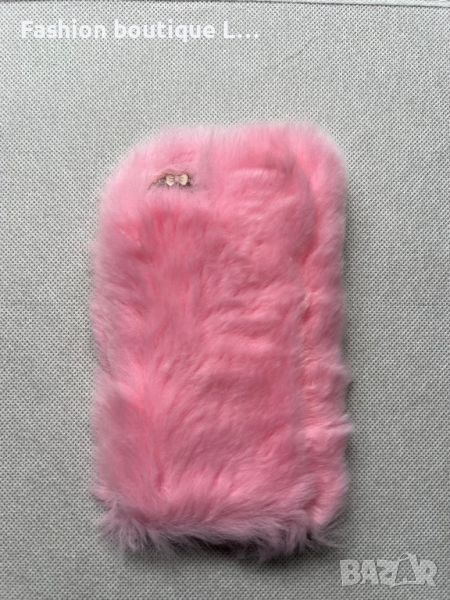 Розов калъф пухен кейс за айфон 8 🌸, снимка 1